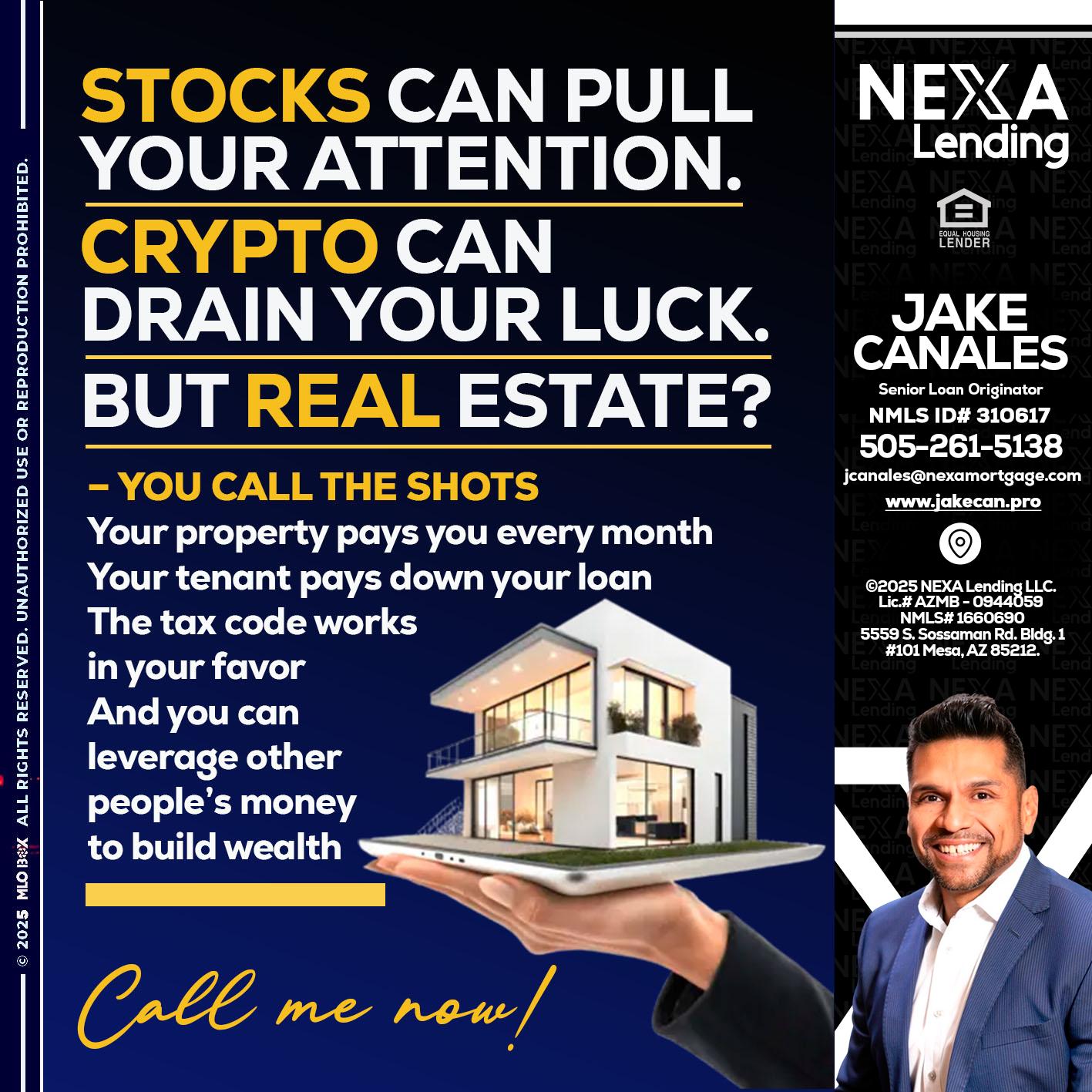 STOCK YOUR - Jake Canales -Senior Loan Originator