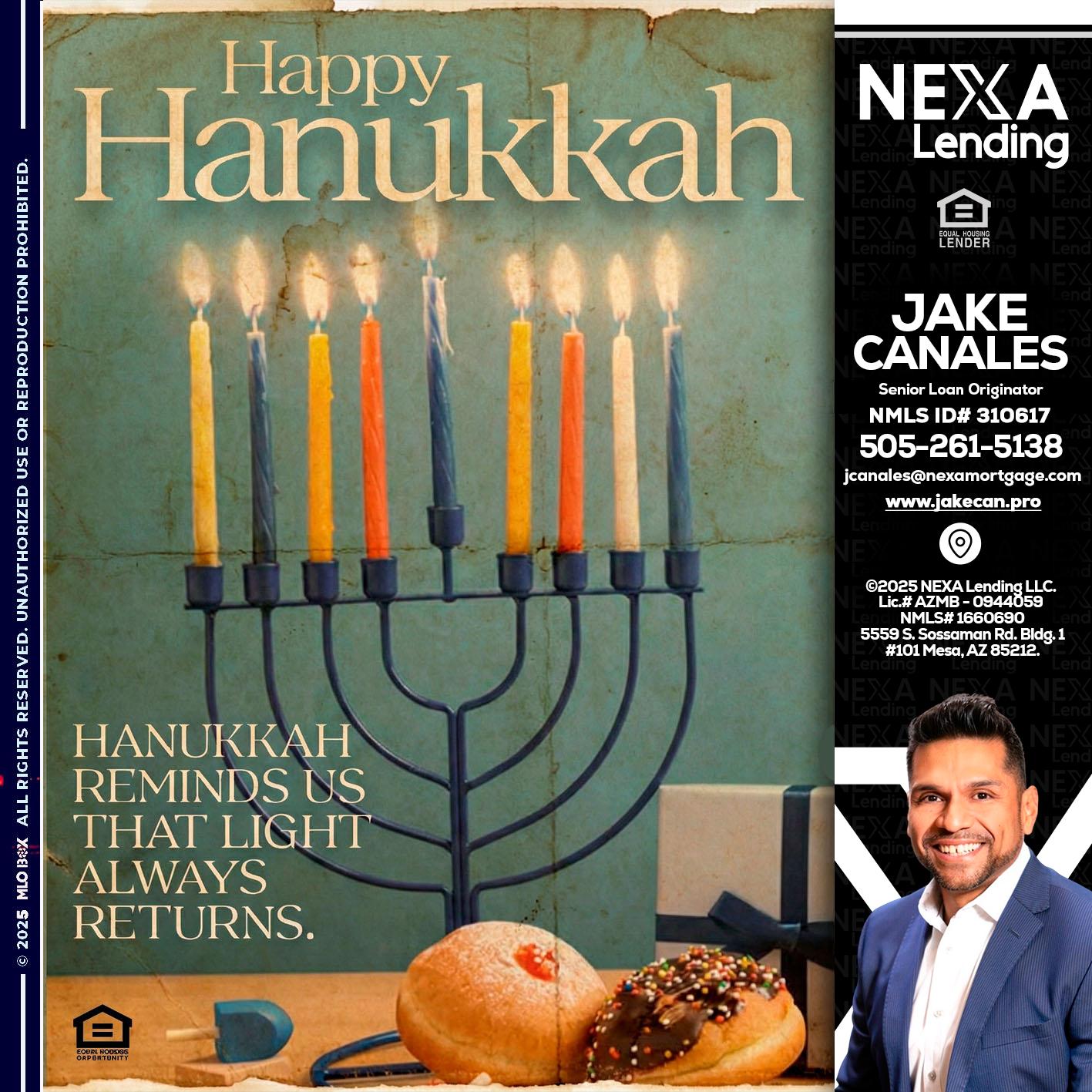 HAPPY HANUKKAH - Jake Canales -Senior Loan Originator