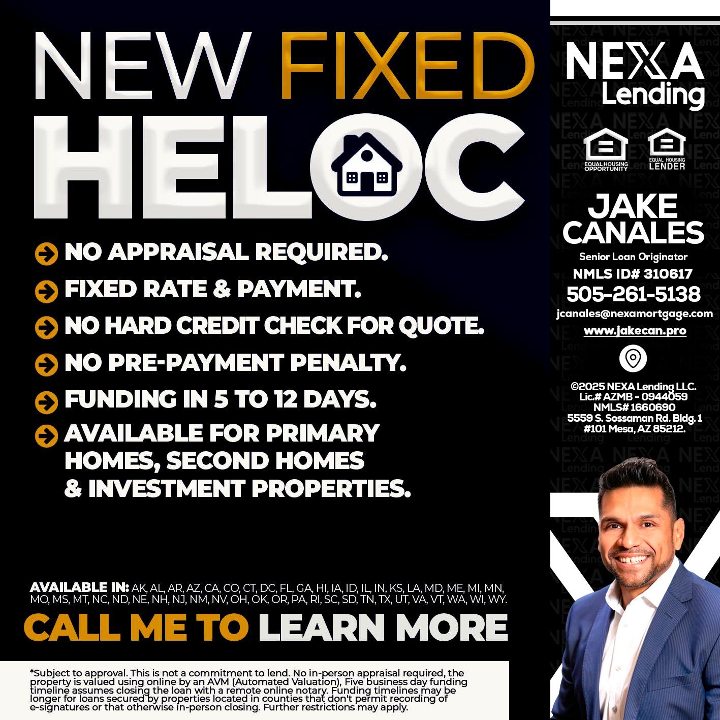HELOC - Jake Canales -Senior Loan Originator