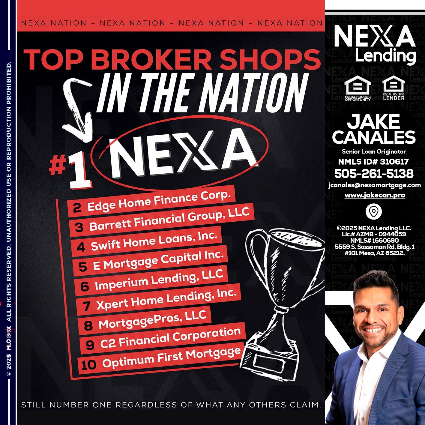 top broker - Jake Canales -Senior Loan Originator