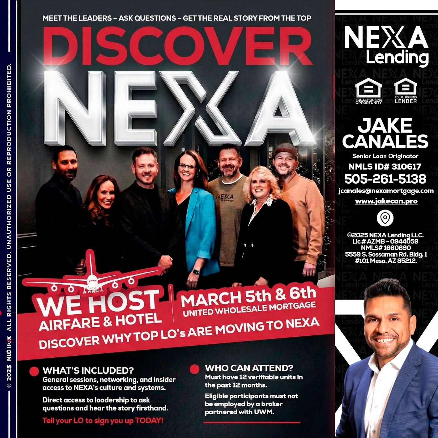 DISCOVER NEXA - Jake Canales -Senior Loan Originator