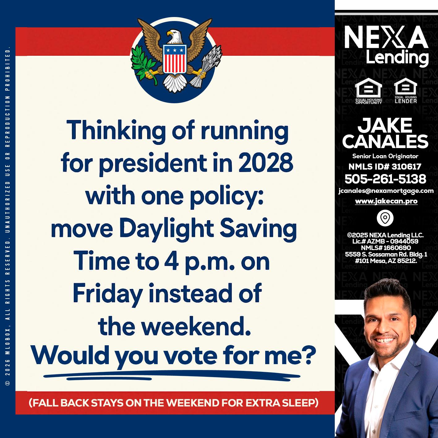THINKING OF RUNING - Jake Canales -Senior Loan Originator