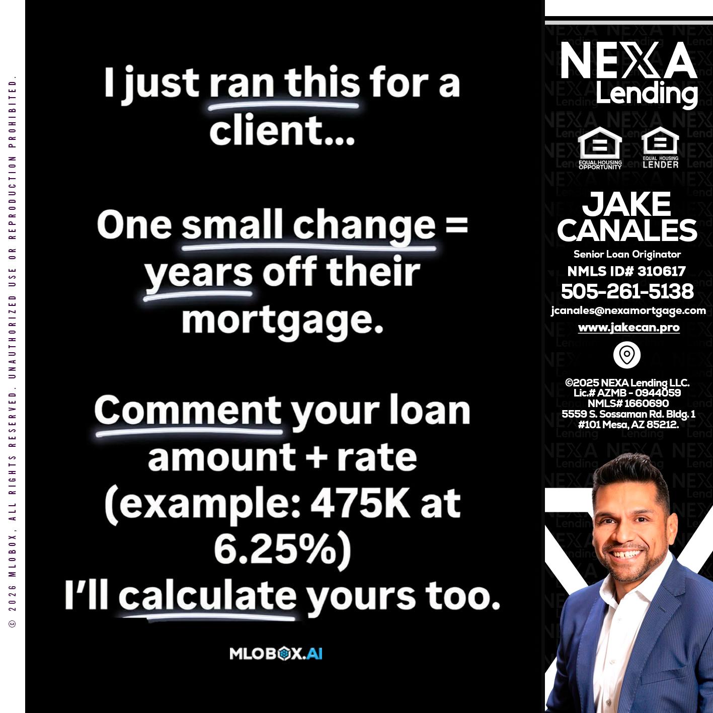 I JUST RAN - Jake Canales -Senior Loan Originator