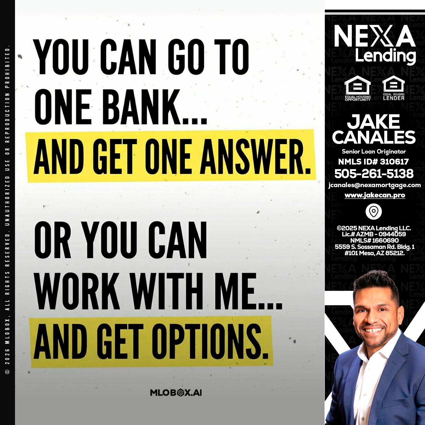 YOU CAN GO TO - Jake Canales -Senior Loan Originator