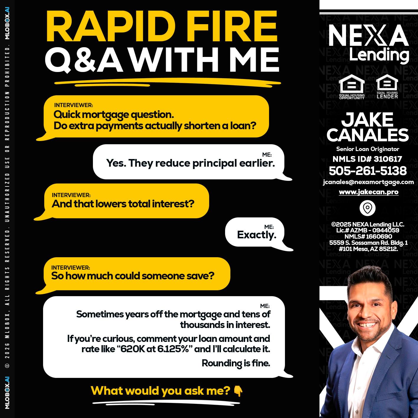 RAPID FIRE QA - Jake Canales -Senior Loan Originator