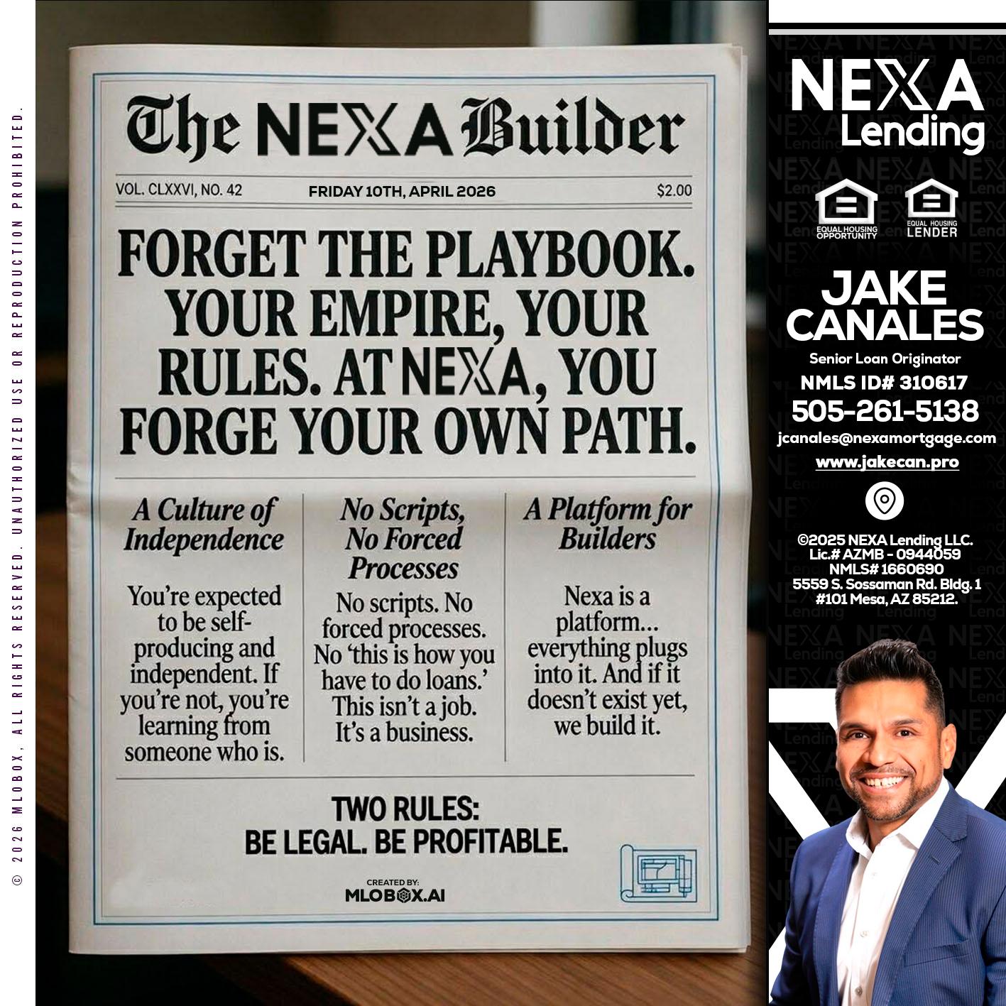 THE NEXA BUILDER - Jake Canales -Senior Loan Originator