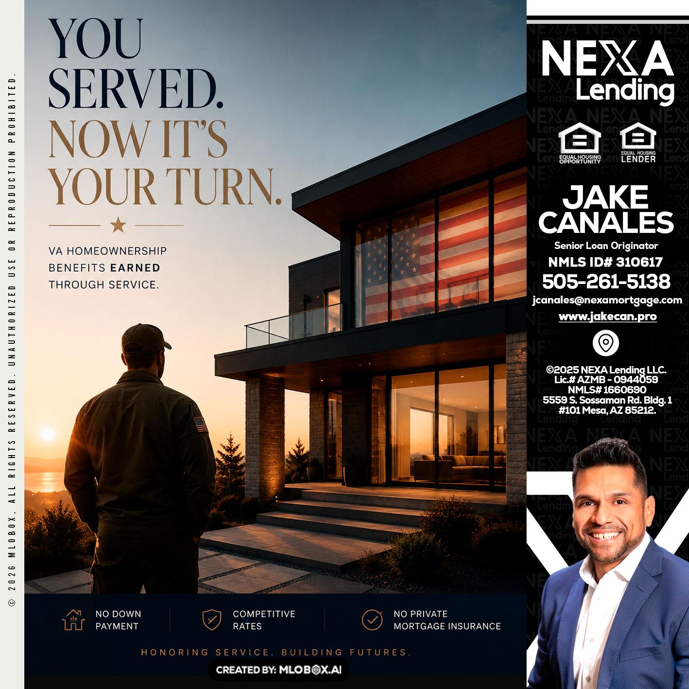 YOU SERVED - Jake Canales -Senior Loan Originator