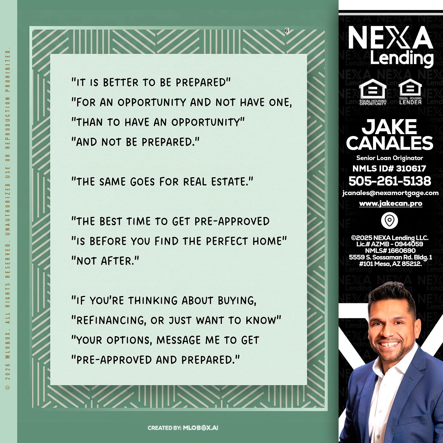 its better - Jake Canales -Senior Loan Originator