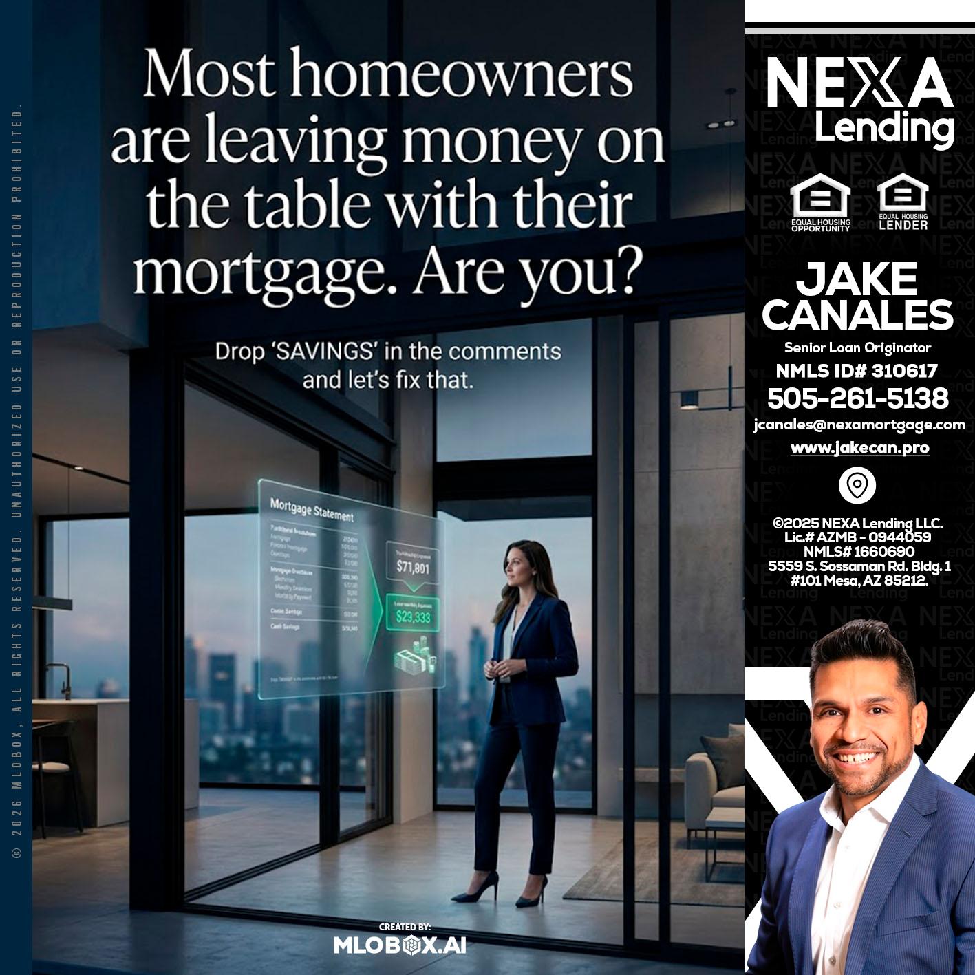 MOST OWNERS - Jake Canales -Senior Loan Originator