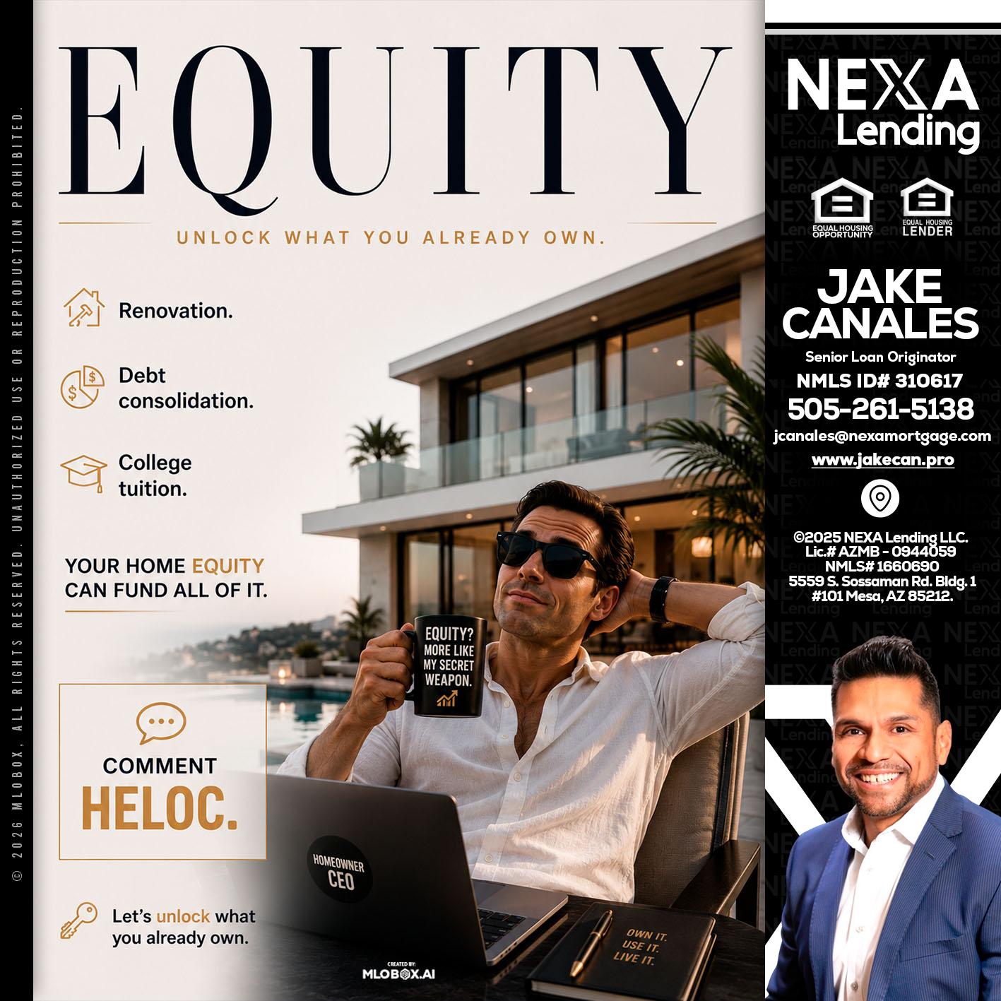 EQUITY - Jake Canales -Senior Loan Originator