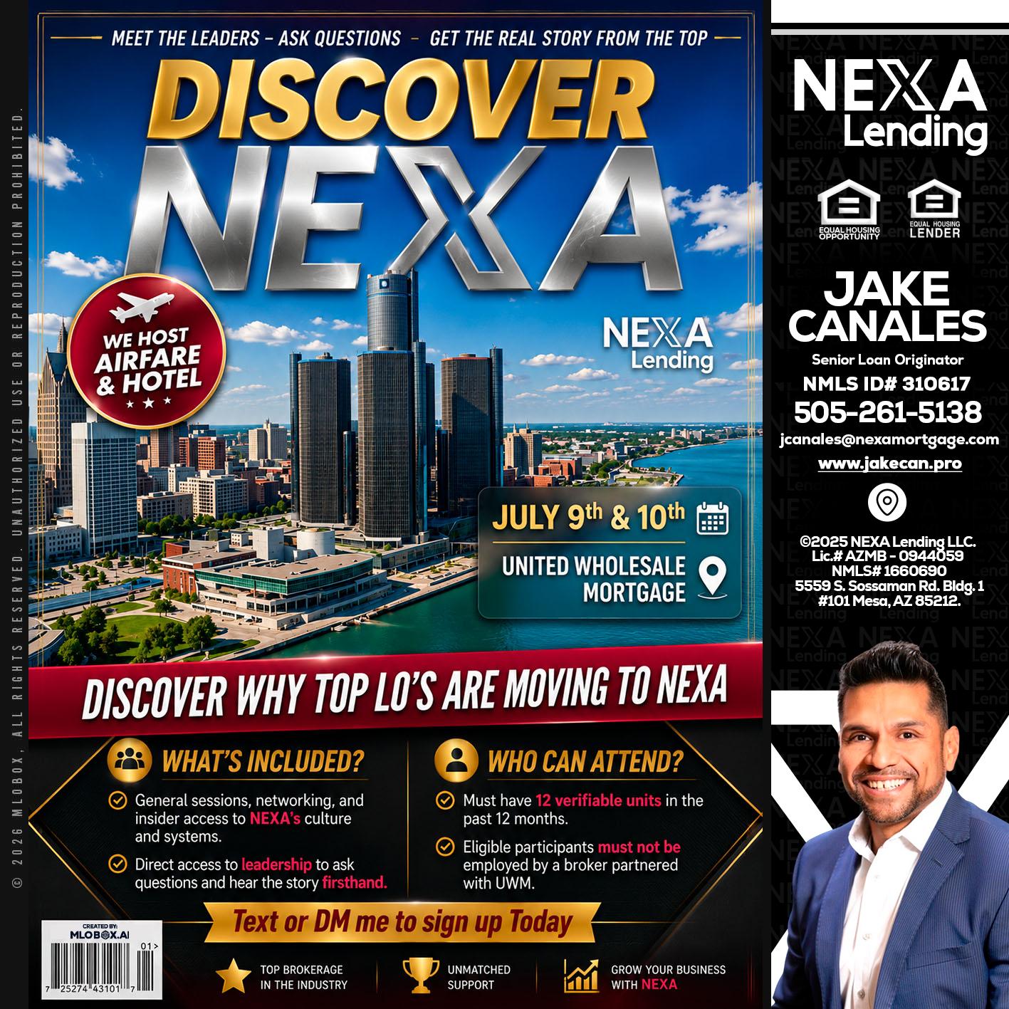 DISCOVER NEXA - Jake Canales -Senior Loan Originator