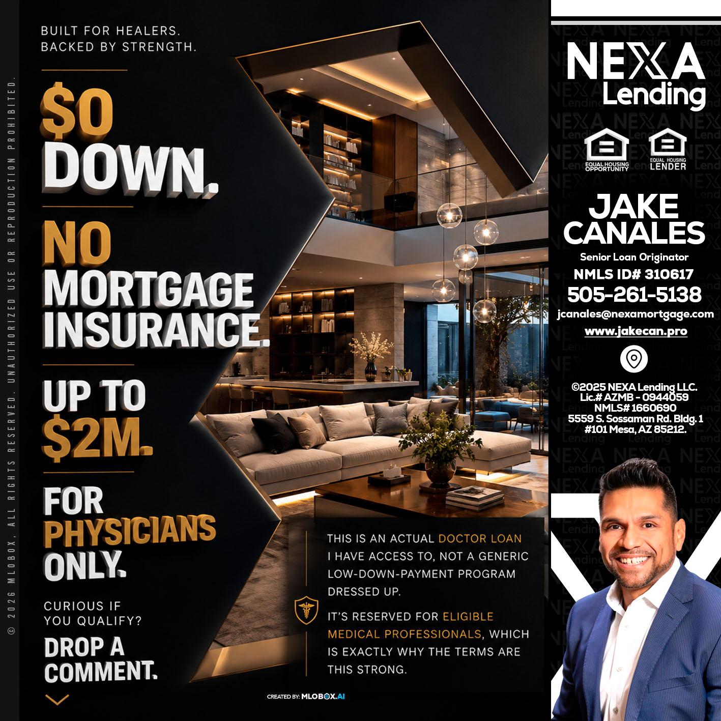 $0 DOWN - Jake Canales -Senior Loan Originator