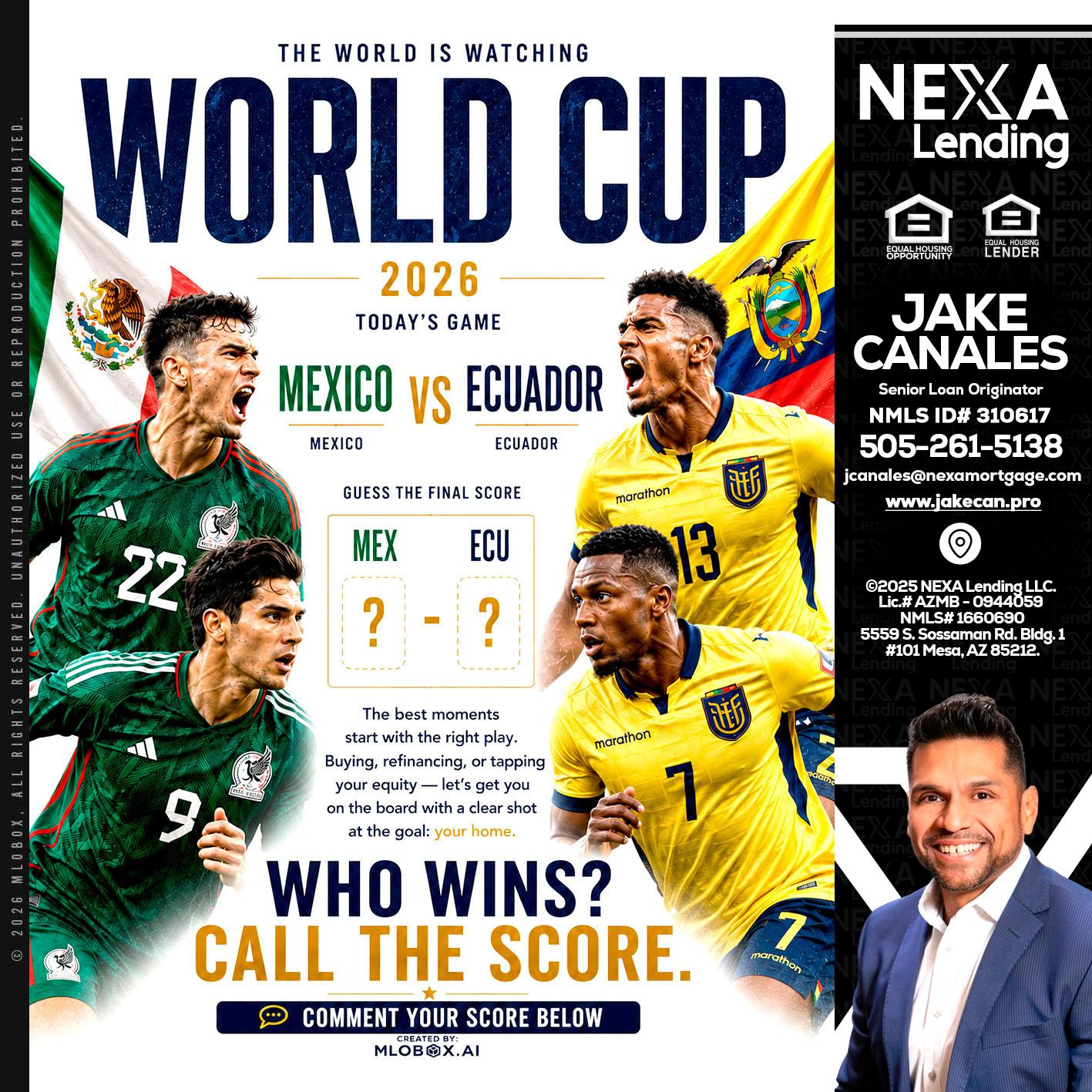 WORLD CUP 2026 - Jake Canales -Senior Loan Originator