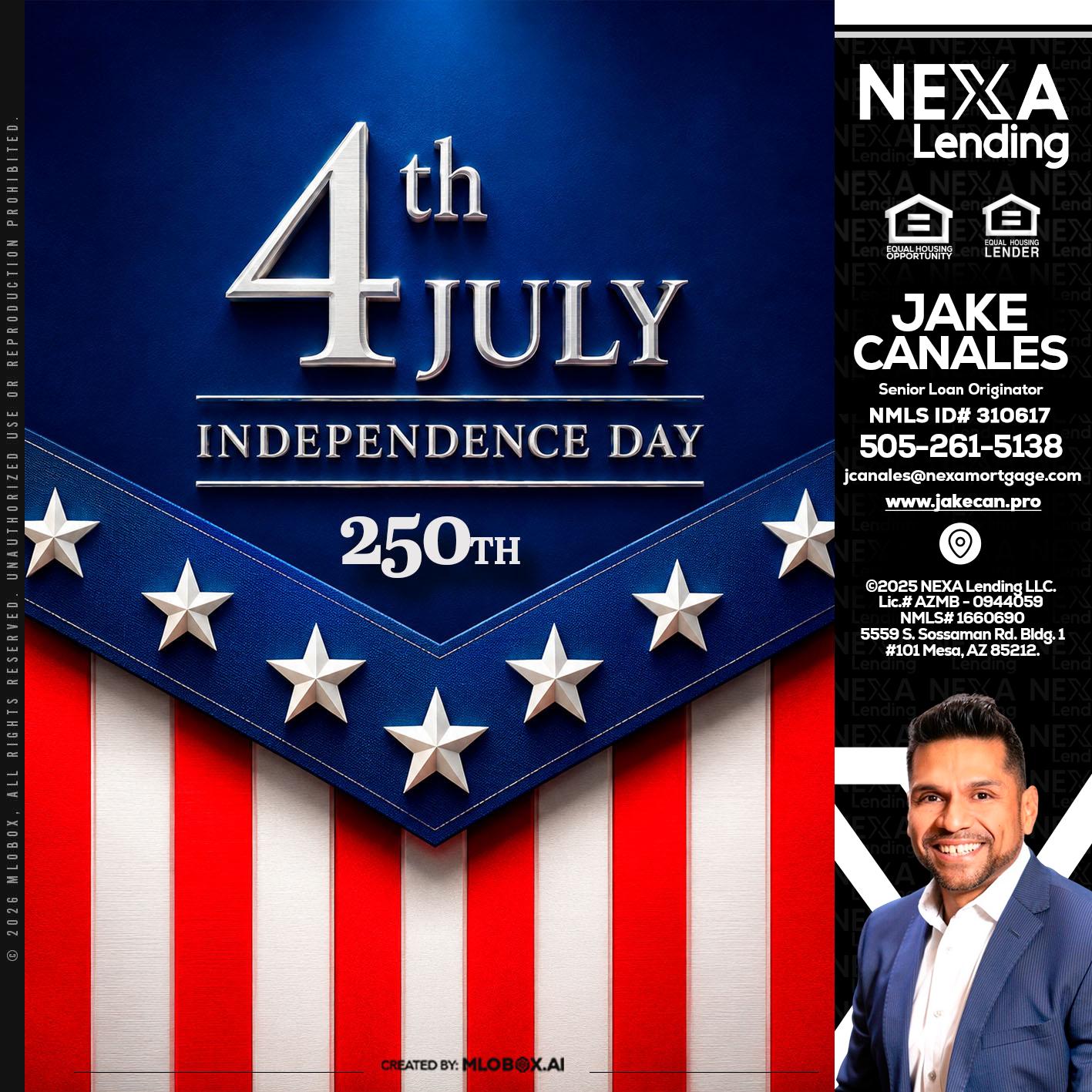 4th of july - Jake Canales -Senior Loan Originator