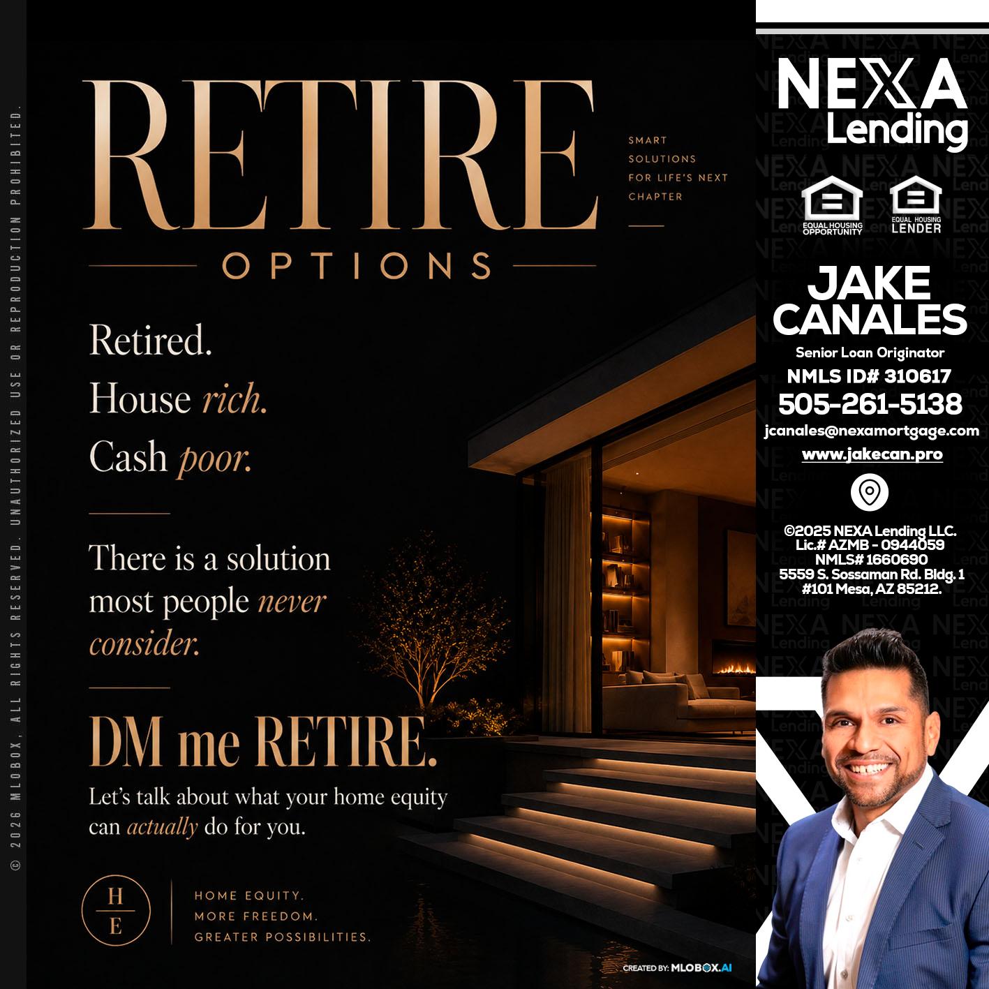RETIRE LOANS - Jake Canales -Senior Loan Originator
