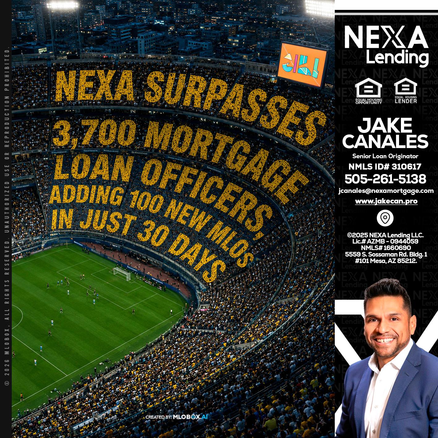 NEXA SURPASSES - Jake Canales -Senior Loan Originator