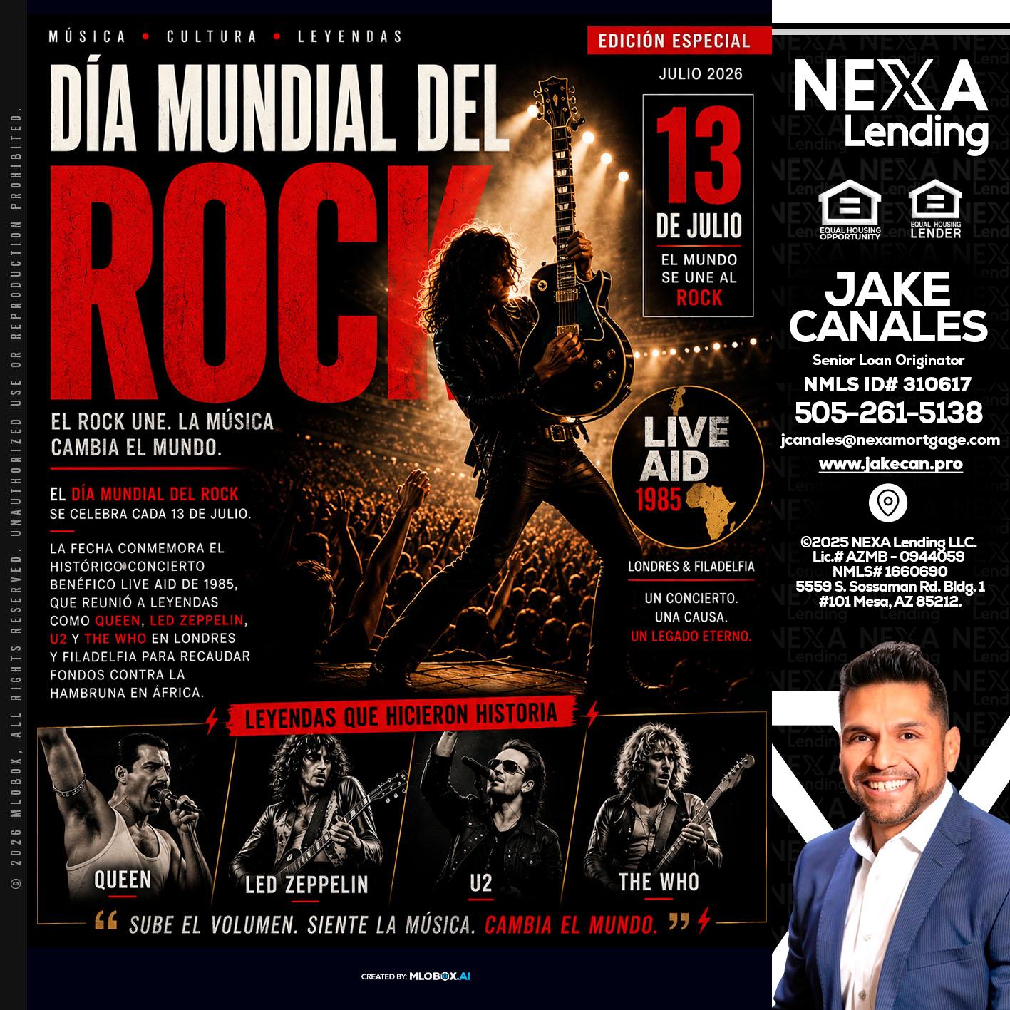 DIA MUNDIAL DEL ROCK - Jake Canales -Senior Loan Originator