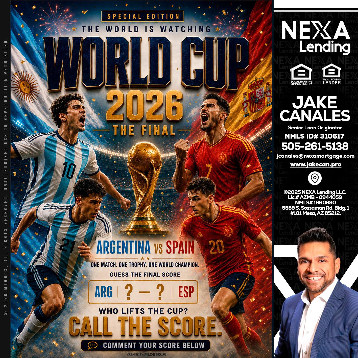 World Cup 2026 finals - Jake Canales -Senior Loan Originator