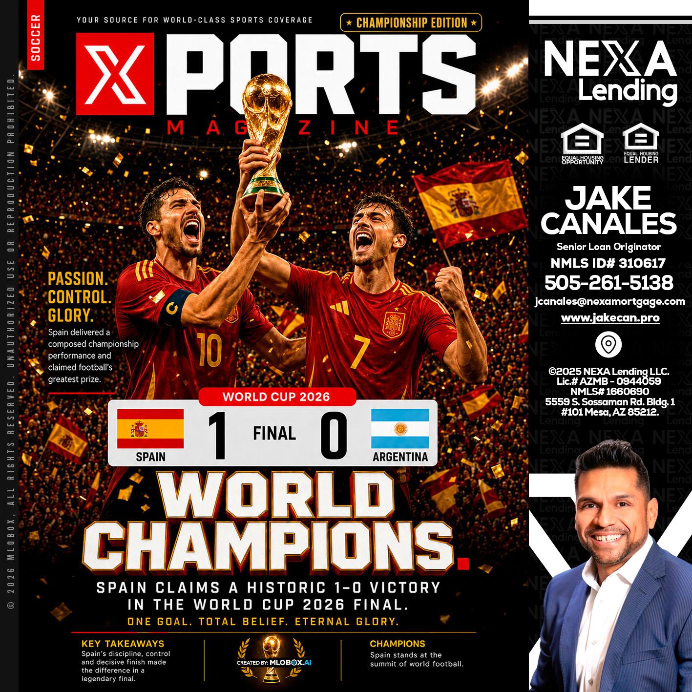SPAIN CHAMPION - Jake Canales -Senior Loan Originator