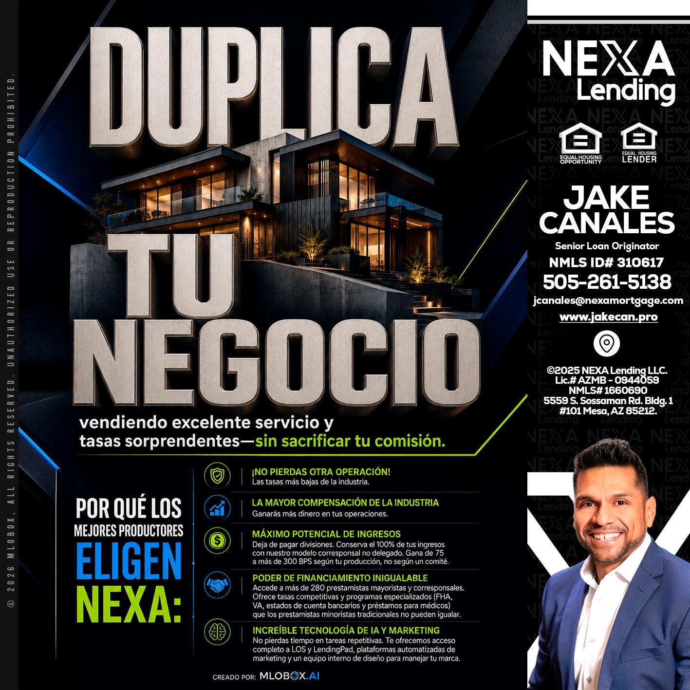 DUPLICA TU NEGOCIO - Jake Canales -Senior Loan Originator