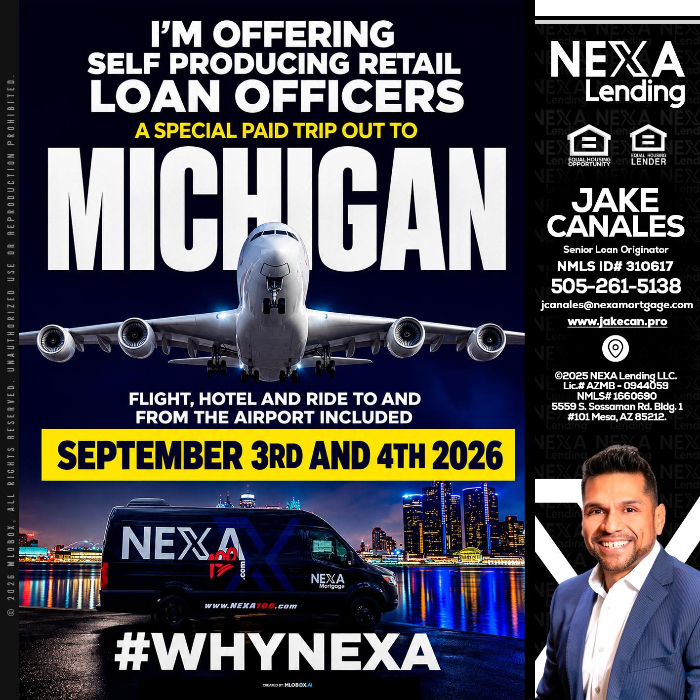 MICHIGAN - Jake Canales -Senior Loan Originator