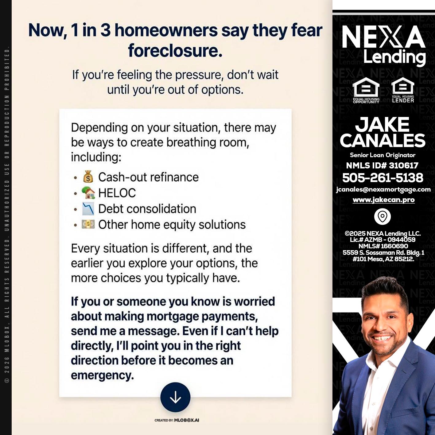 NOW, 1 IN 3 - Jake Canales -Senior Loan Originator