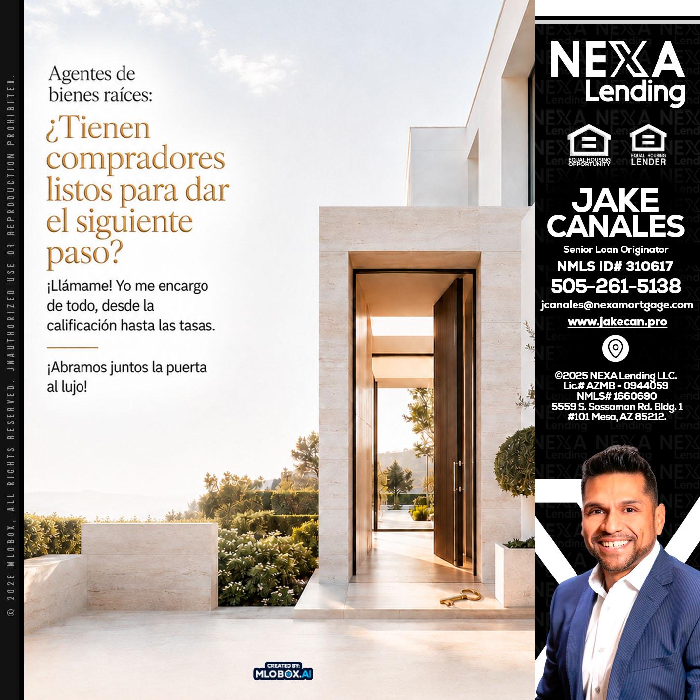 agentes de bienes raíces - Jake Canales -Senior Loan Originator