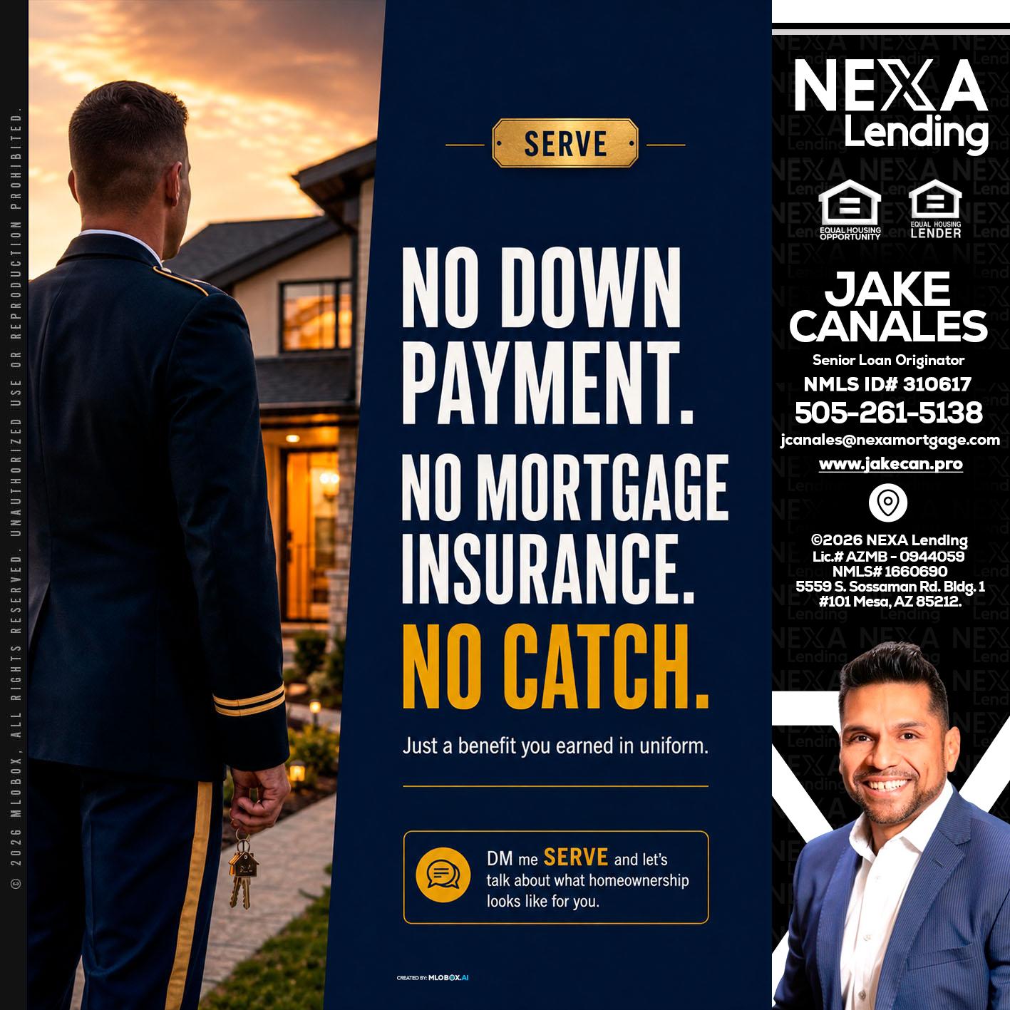 NO DOWN PAYMENT - Jake Canales -Senior Loan Originator