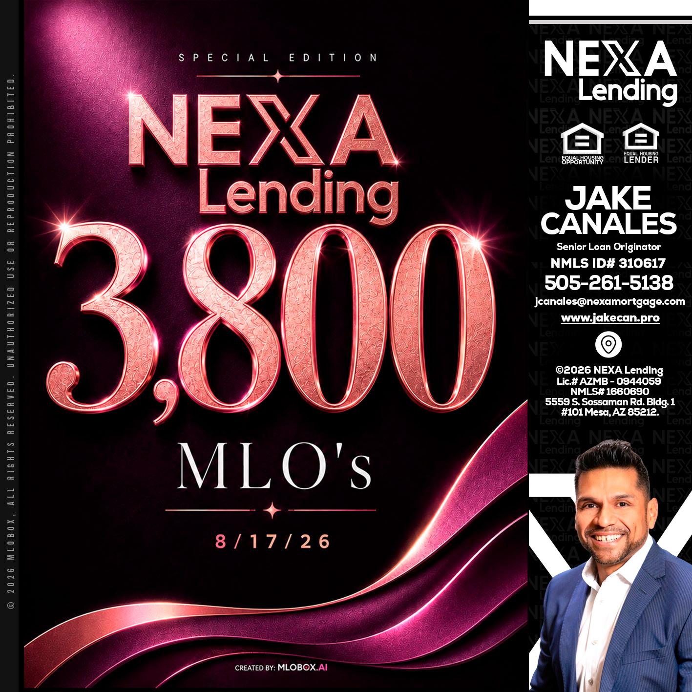 3800 MLOs - Jake Canales -Senior Loan Originator