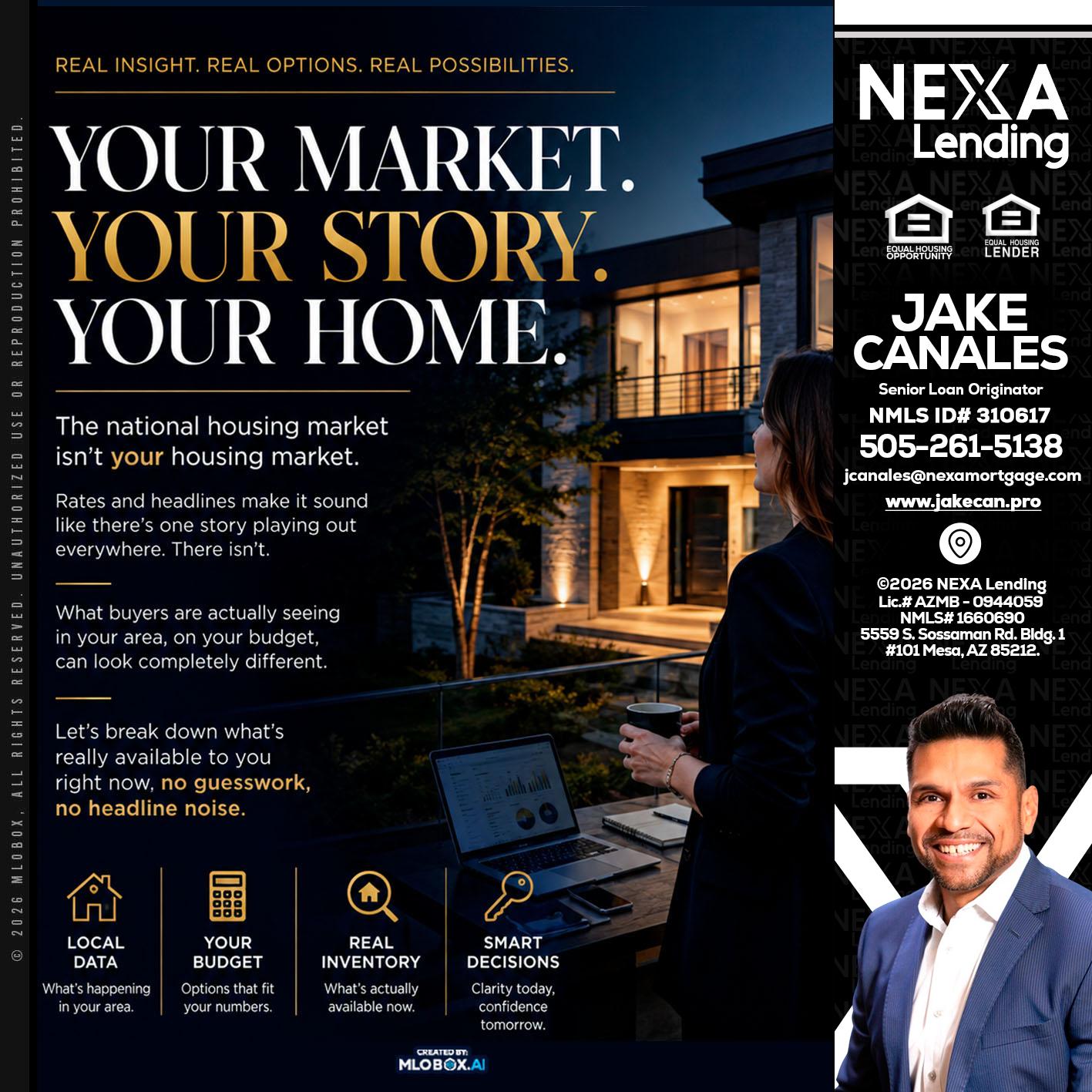 your market - Jake Canales -Senior Loan Originator