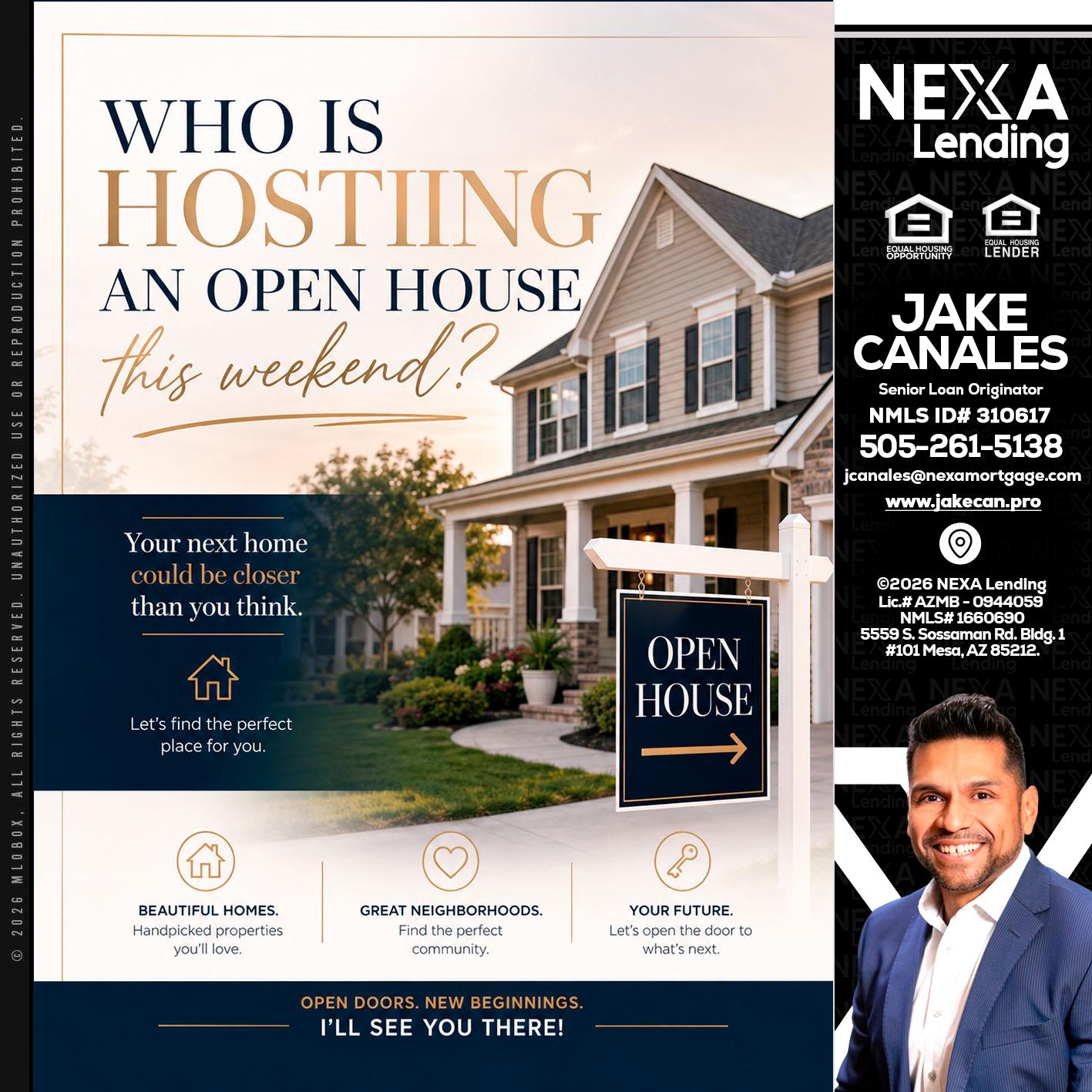 WHOS HOSTING - Jake Canales -Senior Loan Originator