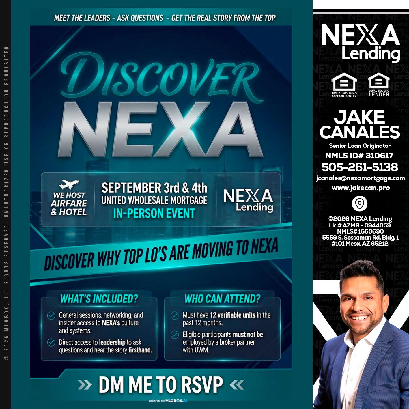 DISCOVER NEXA - Jake Canales -Senior Loan Originator