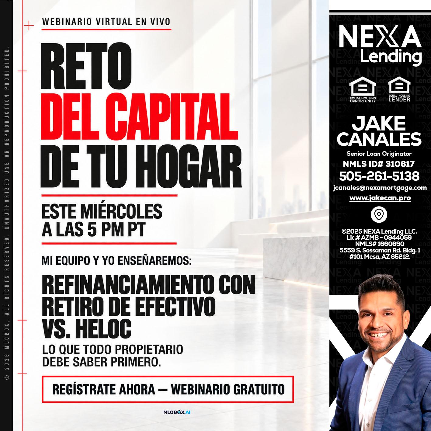 RETO DEL CAPITAL - Jake Canales -Senior Loan Originator