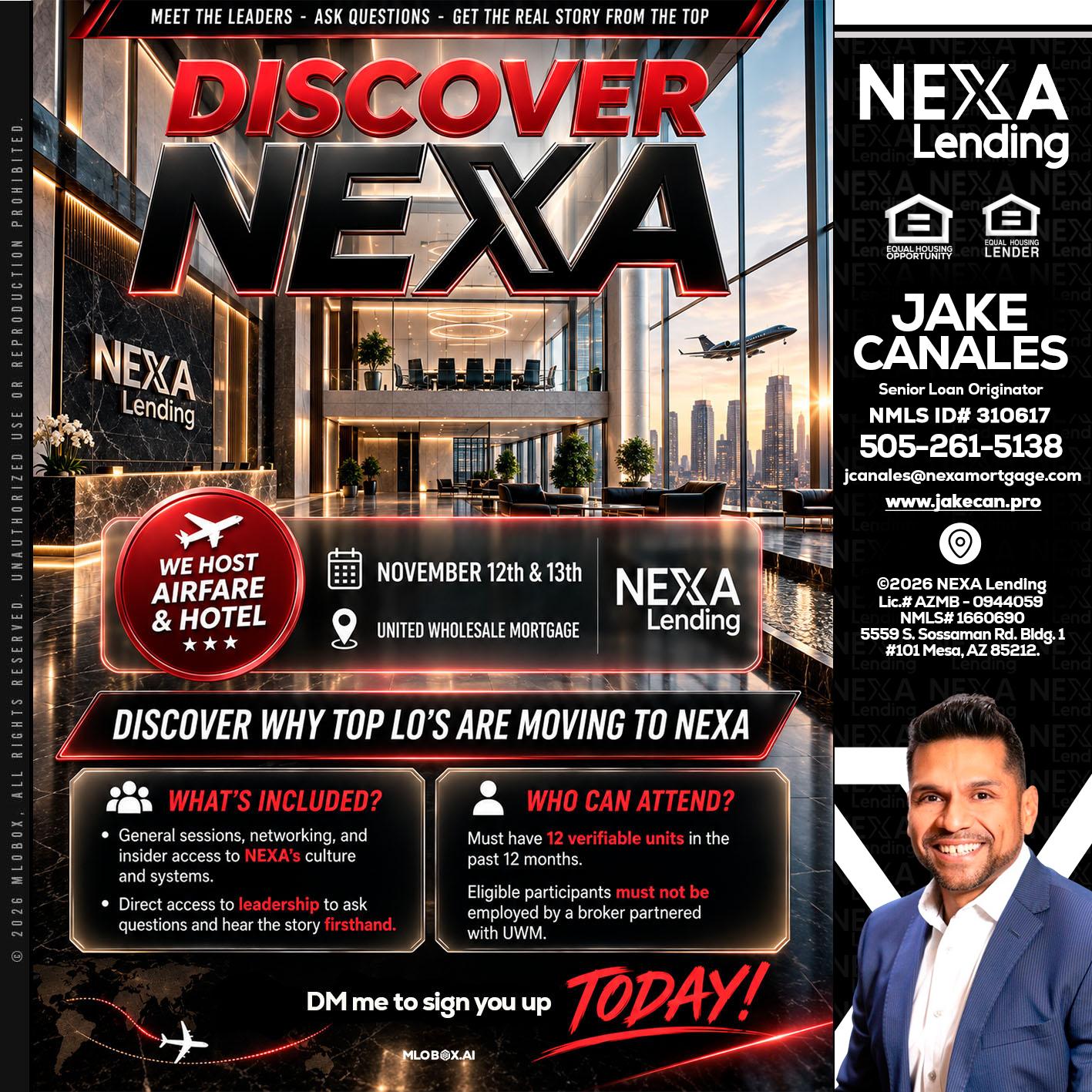 DISCOVER NEXA - Jake Canales -Senior Loan Originator