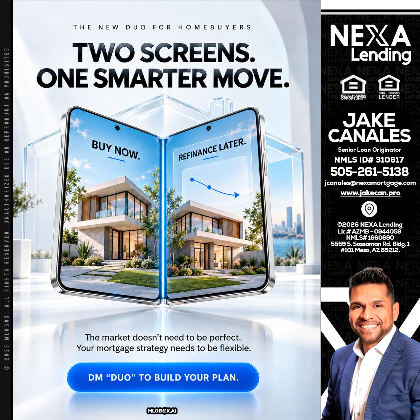 TWO SCREENS - Jake Canales -Senior Loan Originator