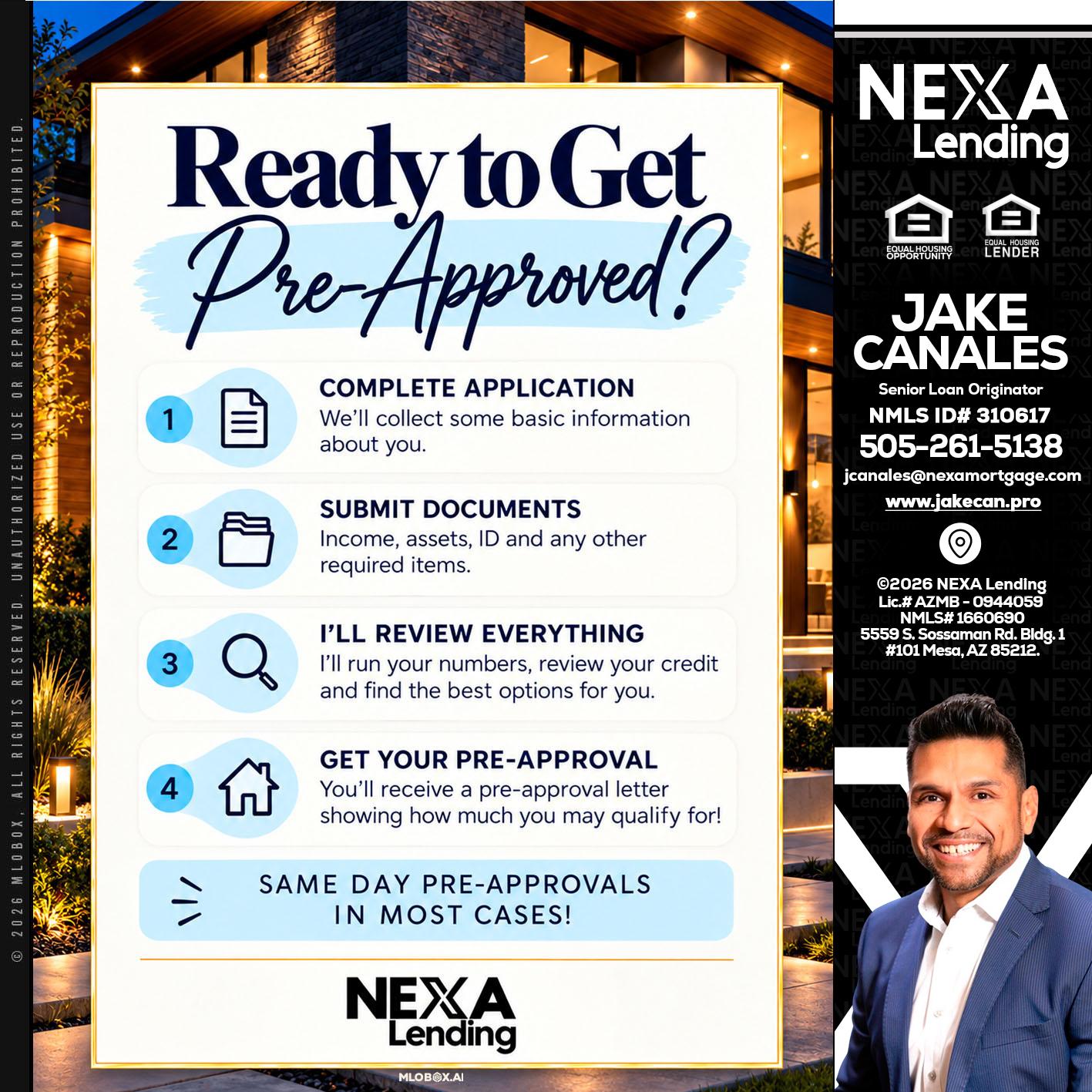 ready to get - Jake Canales -Senior Loan Originator